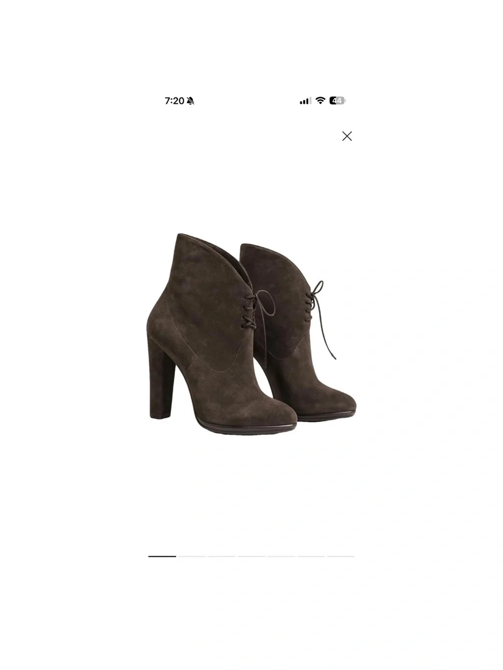 Aquazzura Suede High Heel Ankle Boots in Dark Brown